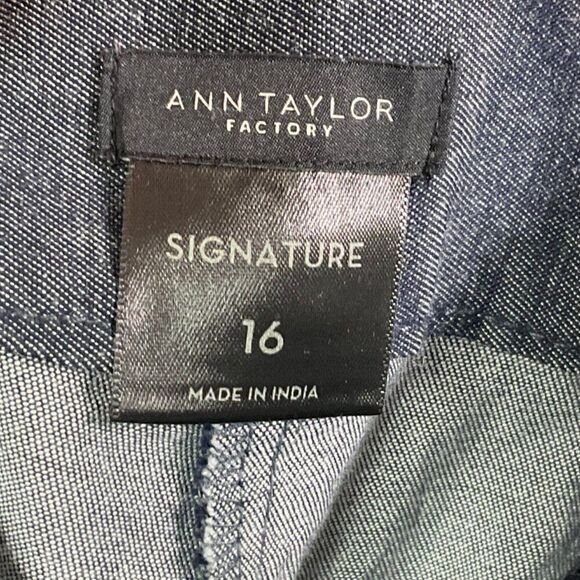 Ann Taylor Factory Signature Pants Size 16 Cotton/Spandex Blend, Midnight Blue - Picture 9 of 11